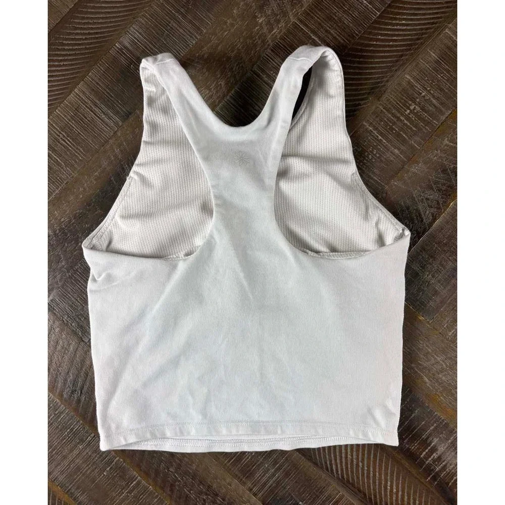 Athleta Girl White Racerback Tank Top Crop Top Kids Size M 8-10
